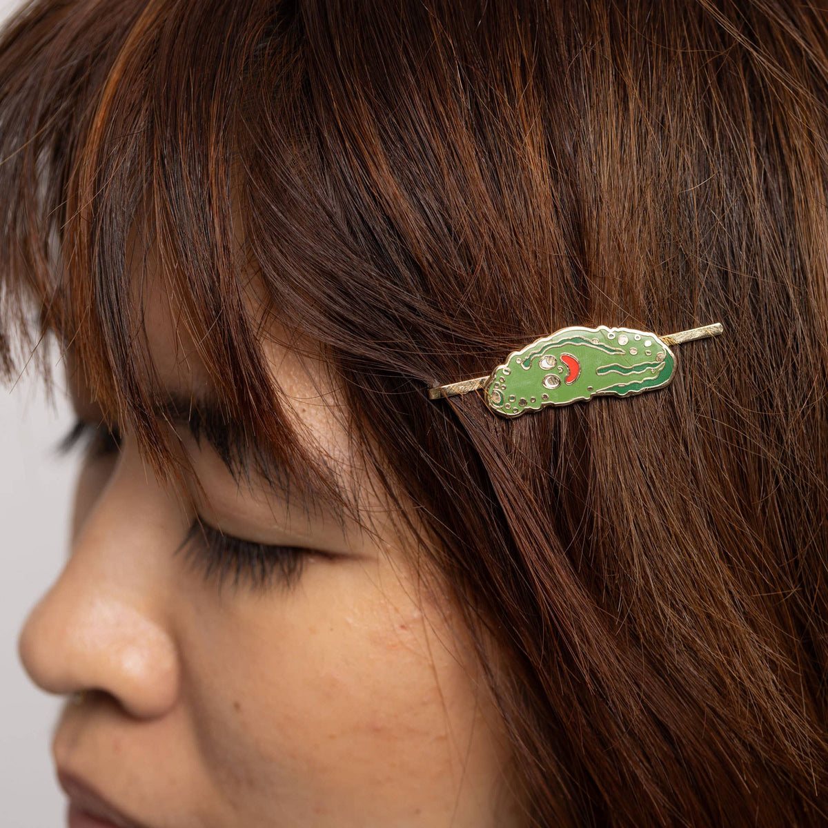 Pickle Guy épingle à cheveux dorée | Accessoire capillaire pour amateur de cornichons