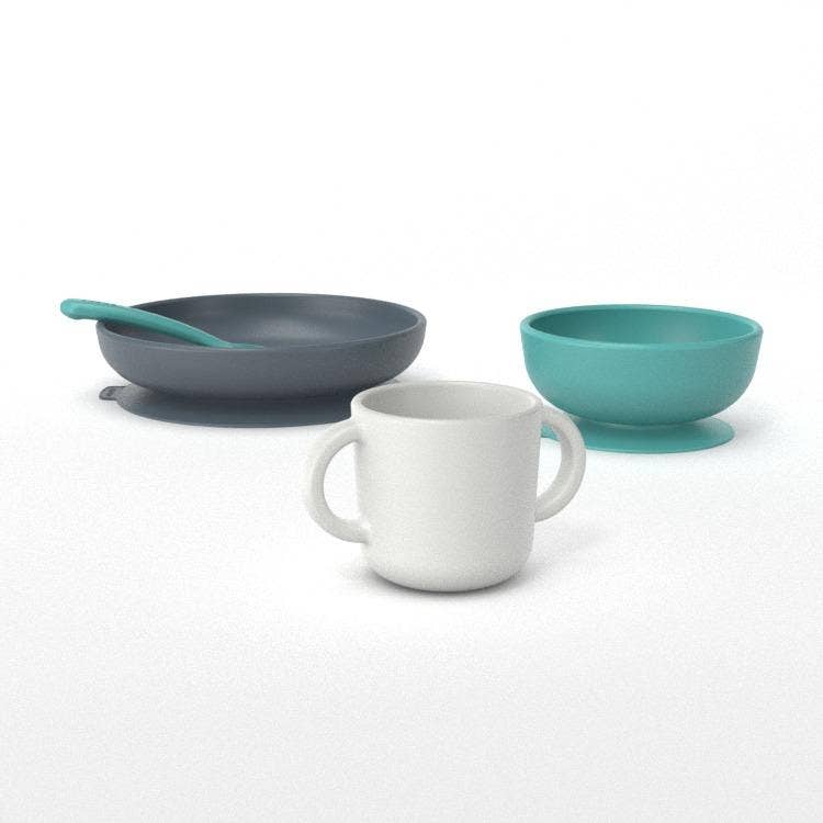Ensemble de repas en silicone pour bébé - Lagune