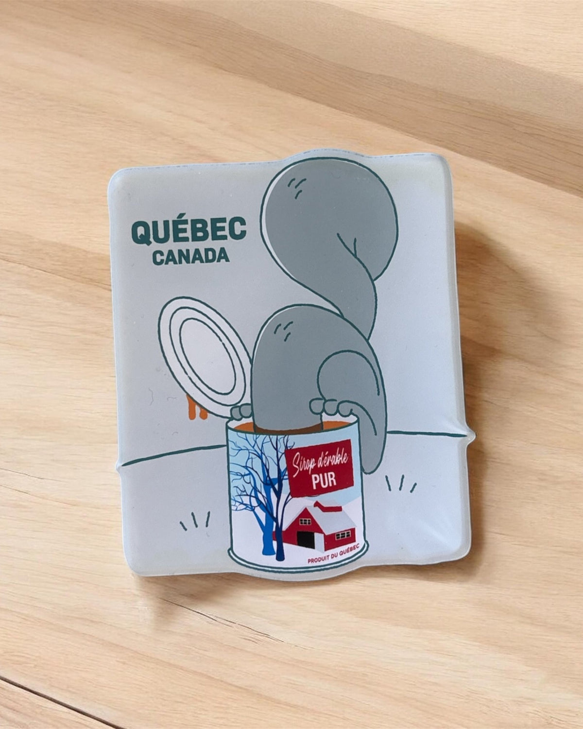 Aimant acrylique 7mm x 6mm - Écureuil canne de sirop