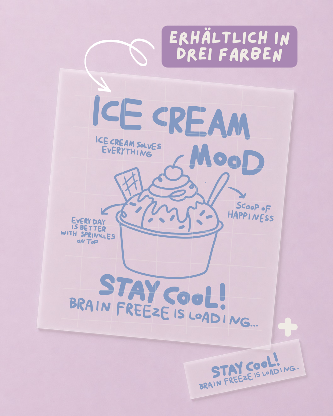 Motif thermocollant Glace - Ambiance Glace - Été - À repasser: Orange pastel