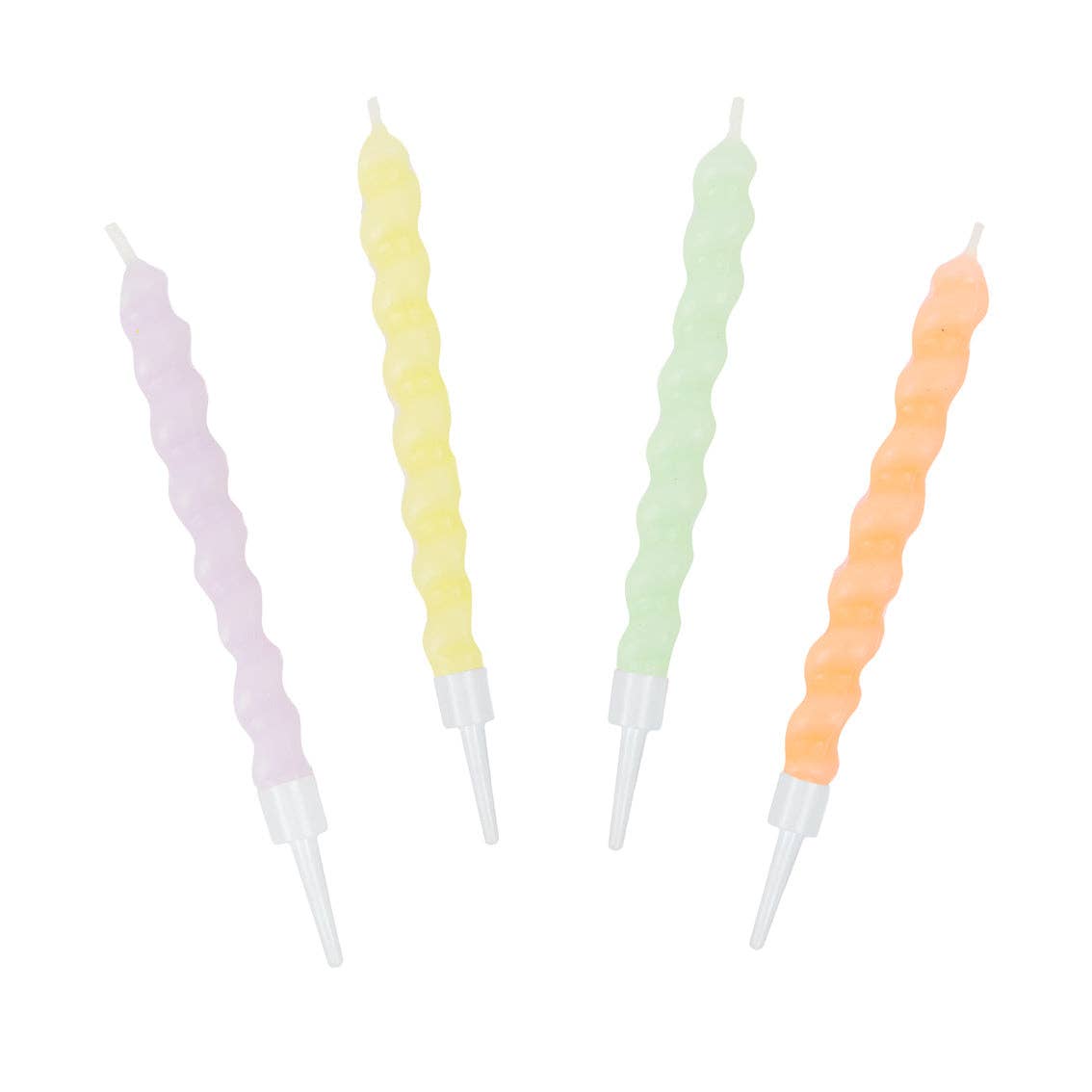 Bougies d'anniversaire tourbillons pastel - Pack de 8 | Bougies de gâteau |