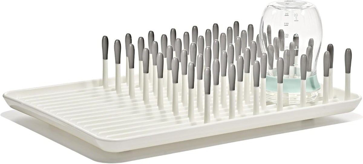 OXO Tot Égouttoir à bouteilles Gris | Indispensable pour nouveau-né, sèche les biberons et les accessoires, égouttoir intégré, design compact, facile à nettoyer