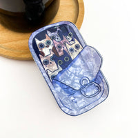 Pince à cheveux en forme de boîte de sardines avec motif de chat: B