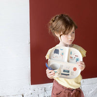 Ensemble de vaisselle illustré pour enfants - bleu royal