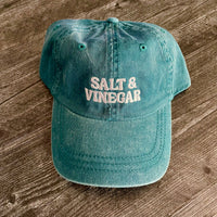 Casquette de baseball « Salt and Vinegar » style dad hat en bleu sarcelle délavé