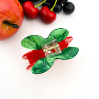 Pince à cheveux en acétate à double cerise, barrette inspirée des fruits
