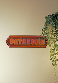Panneau Miroir Salle de Bain 'Bathroom' - Rose Ludique: Medium - 39cm x 10cm