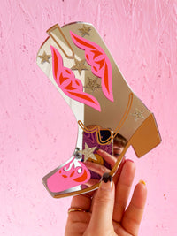 Mini miroir bottes de cowboy rétro Rootin' Tootin'