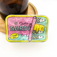 Pince à cheveux en forme de boîte de sardines avec motif de chat: B