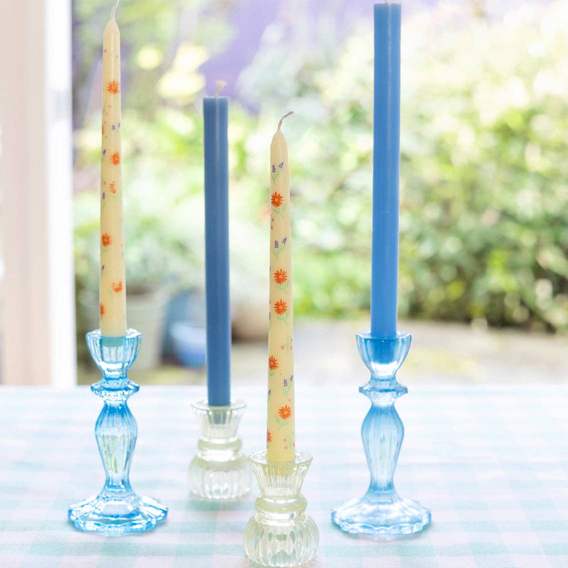Bougies de table florales jaunes et roses | Cadeaux d'été |
