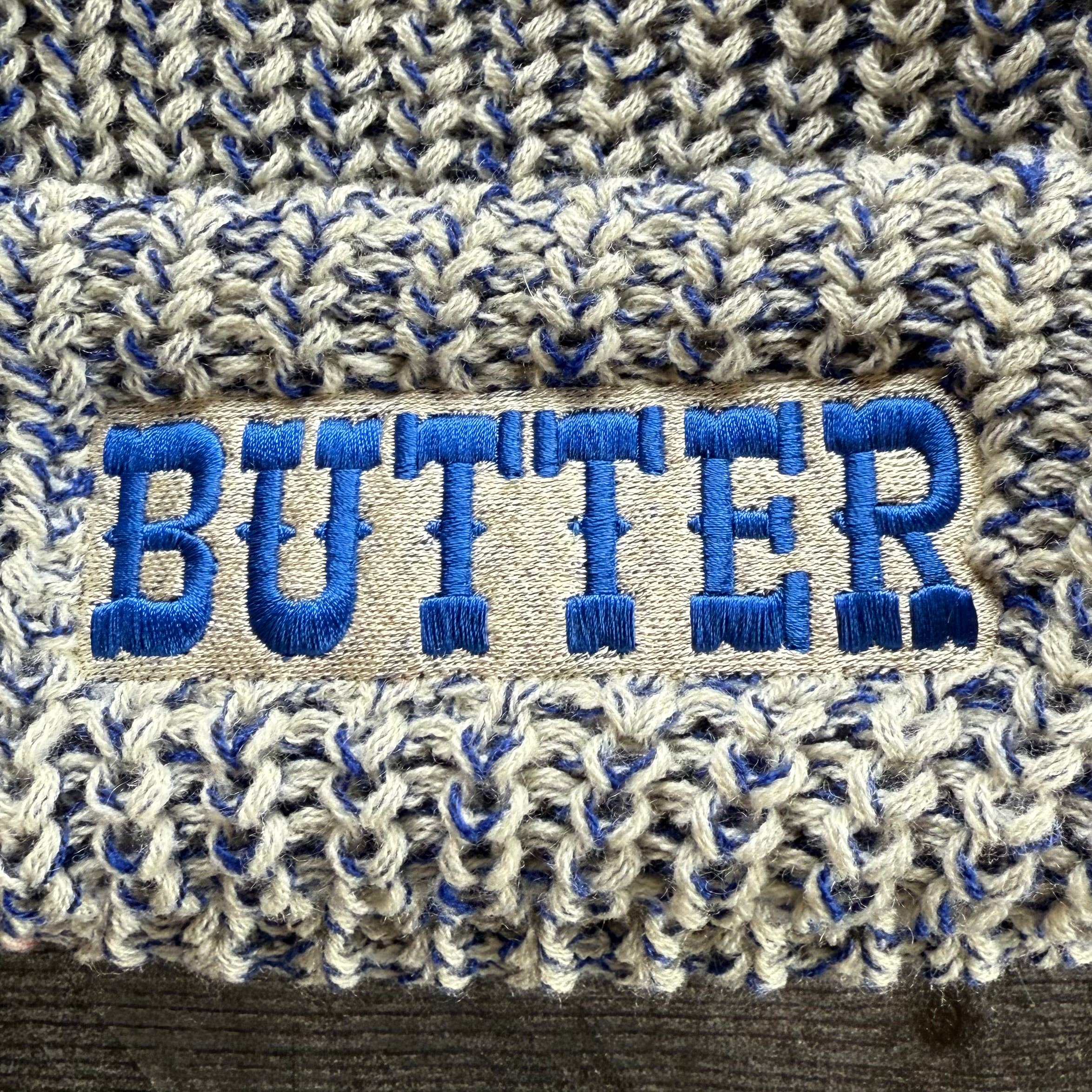 Bonnet tricoté en maille pom pom en beurre toque d'hiver Chef gourmet