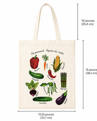 Sac tote réutilisable "Été gourmand - légumes du Québec" LG