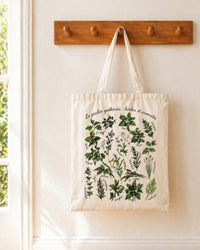 Sac tote réutilisable "Le jardin québécois : herbes et aromates " LG
