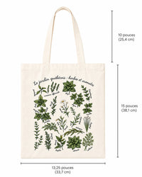 Sac tote réutilisable "Le jardin québécois : herbes et aromates " LG