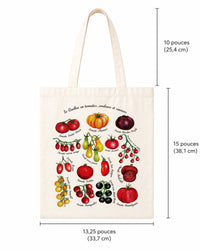 Sac tote réutilisable "le Québec en tomates, couleurs et saveurs" LG