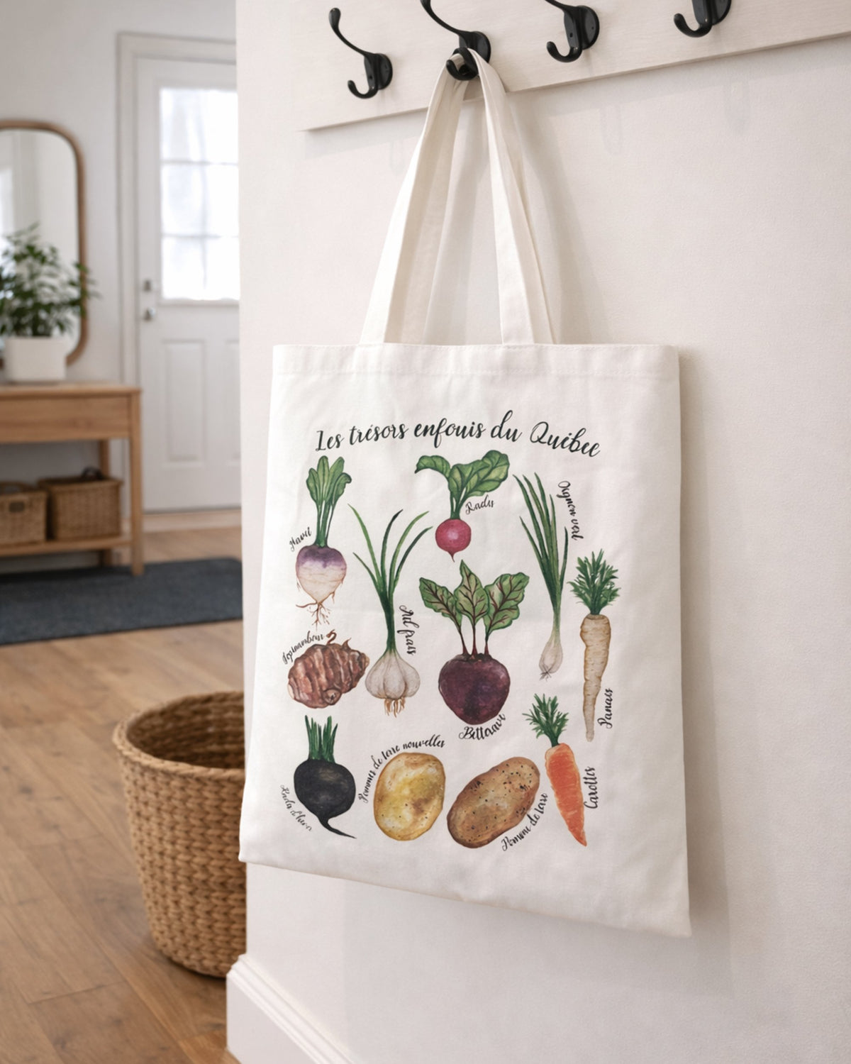 Sac tote réutilisable "Les trésors enfouis du Québec" LG