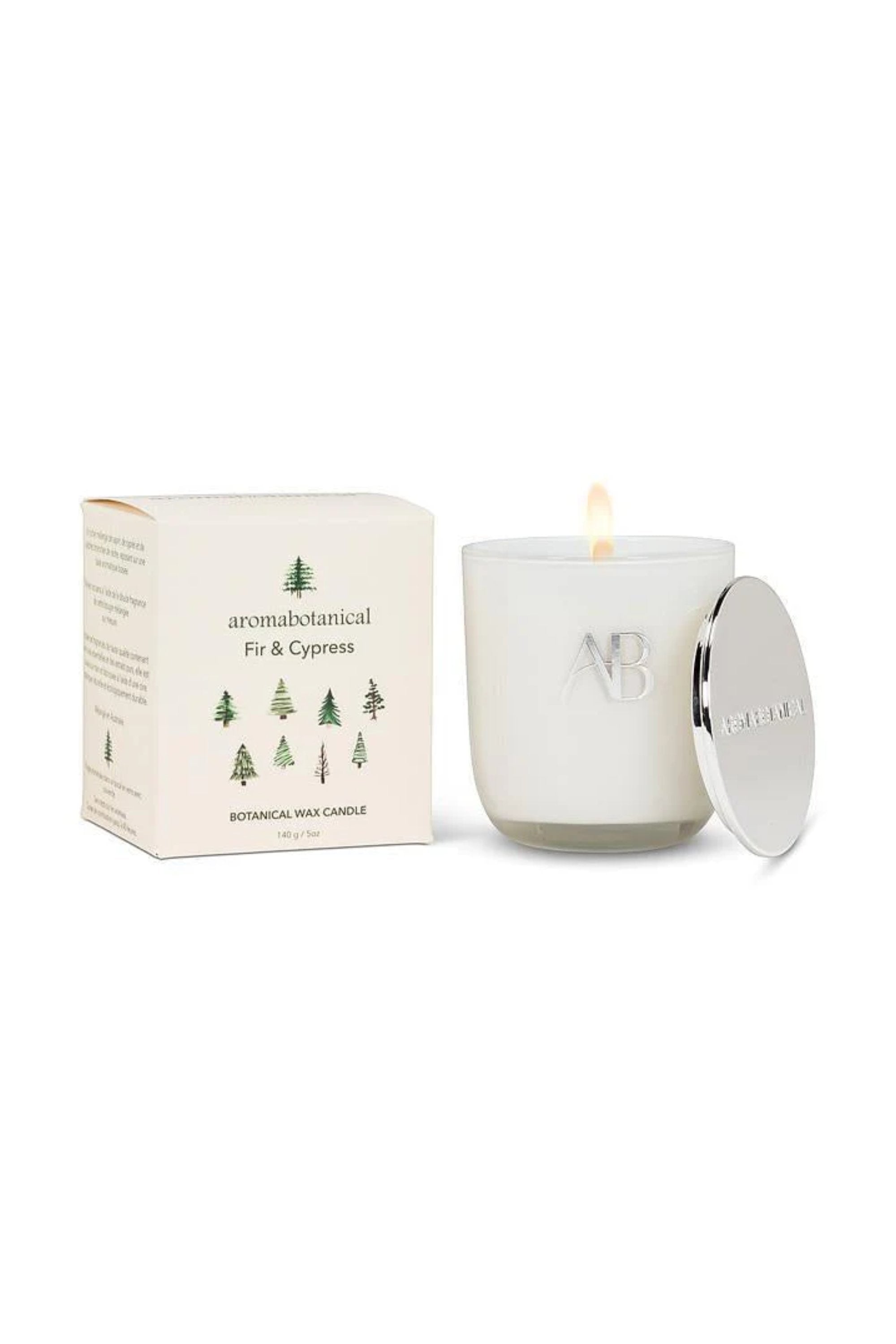 Chandelle de 170g (6oz) - Sapin et Cyprès - Aromabotanical