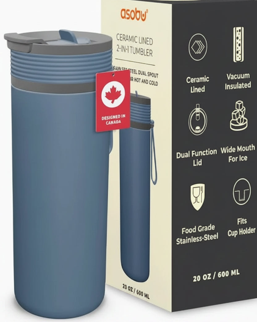 Gobelet 2 en 1 à revêtement en céramique 20 oz - Blue