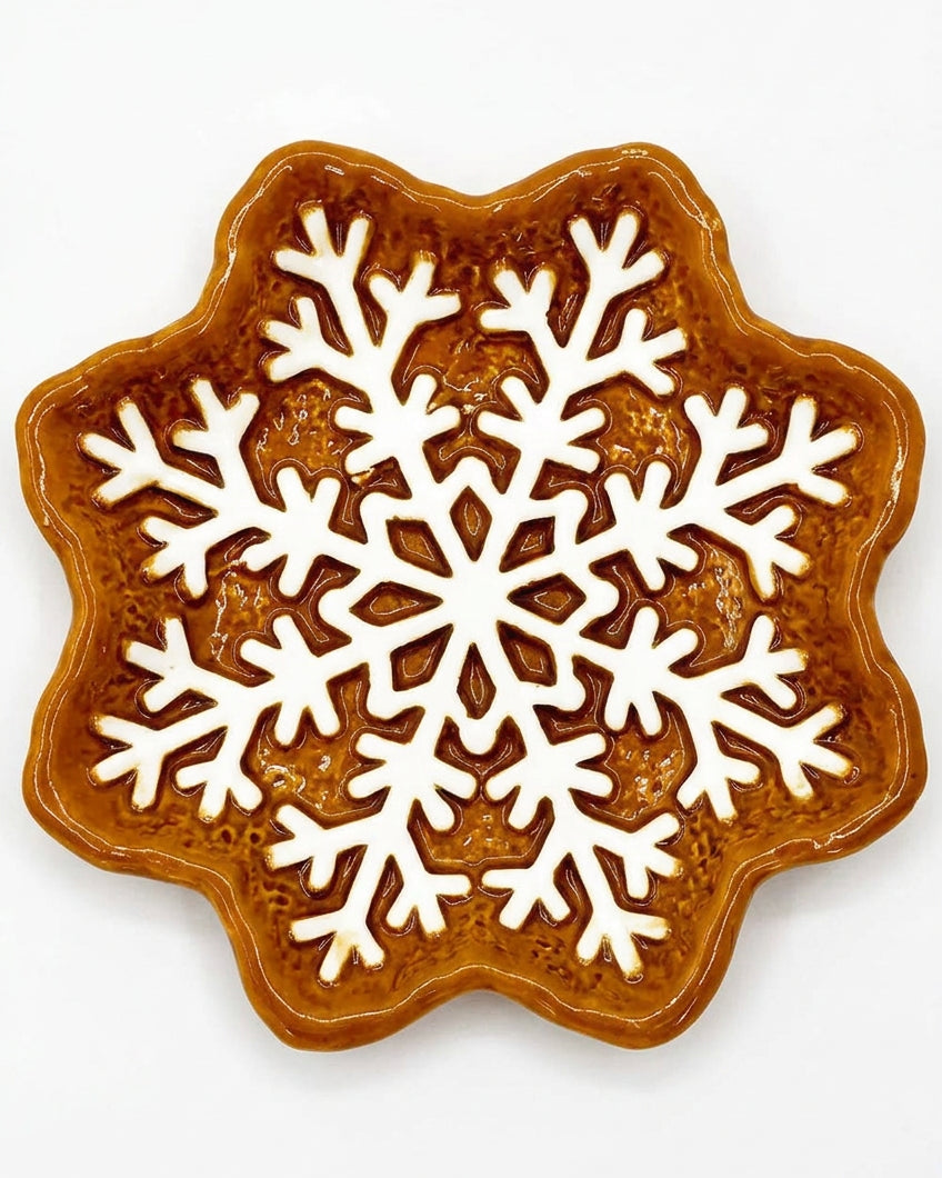 Petite assiette en forme de flocon de neige en pain d'épice - BIA