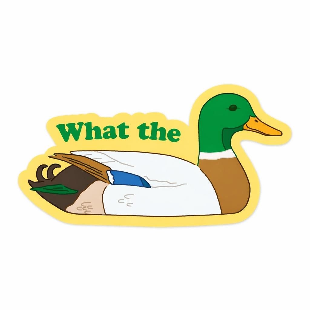 Autocollant LG - ''What the duck'' (Canard)