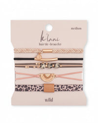 Bracelets élastiques à cheveux à imprimé animal « sauvage » avec accent rose (medium)